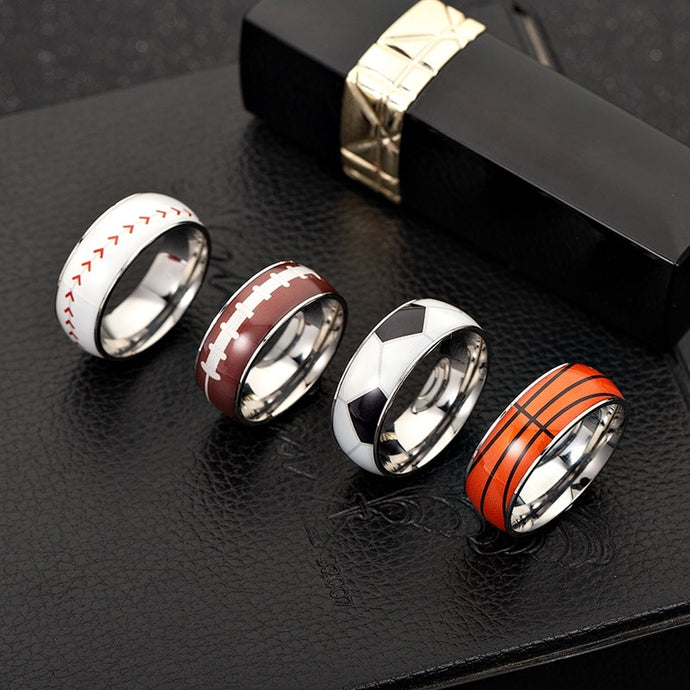 Rugby Soccer Stainless Steel Rings